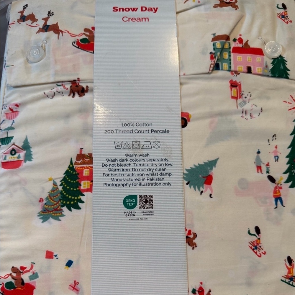 Cath Kidston "Snow Day Cream" Queen Size Sheet Set 100% Cotton - Picture 3 of 3